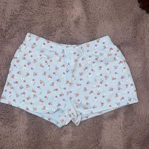 Gymboree light blue strawberries flowers little girls shorts with hand pockets 6